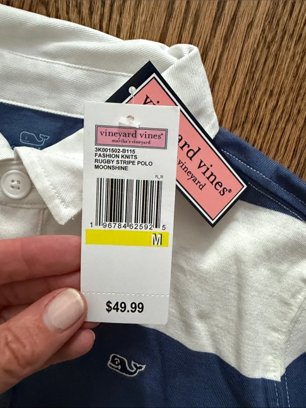 NWT boys Striped Rugby Polo Shirt - Blue & White